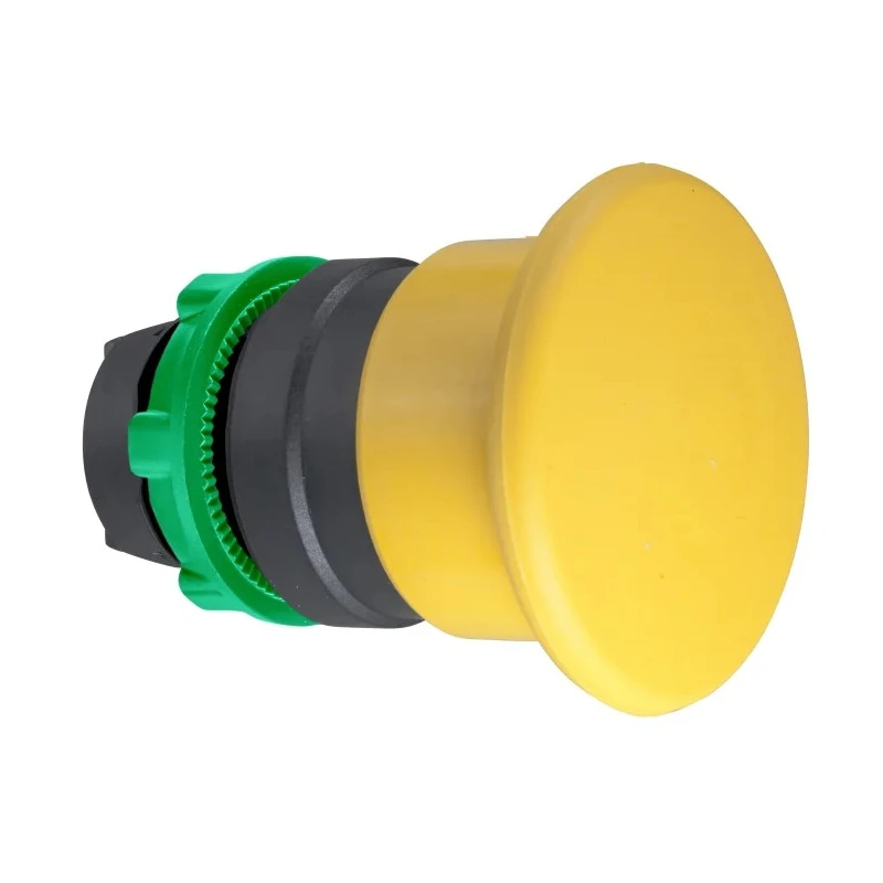 Schneider Electric Harmony XB5 Series Yellow Spring Return Mushroom Shaped Round Push Button Head, 22 mm Cutout, IP66 ZB5AC5