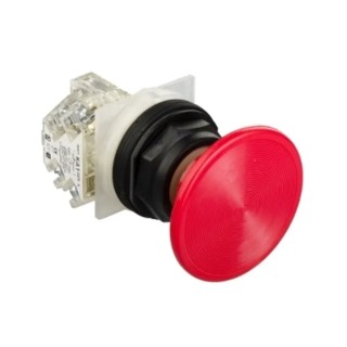 Schneider Electric Harmony 9001SK Series Illuminated Mushroom Head Push Button Switch, Spring Return, Panel 9001SKR24R