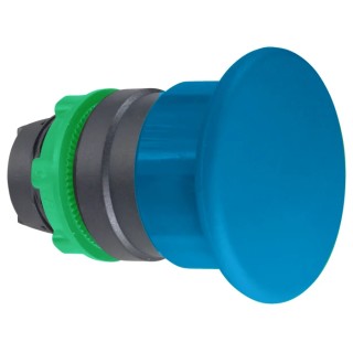 Schneider Electric Harmony XB5 Series Blue Mushroom Shaped Round Spring Return Push Button Head 22mm Cutout IP66 IP69K ZB5AC6