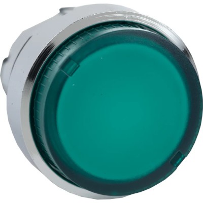 Schneider Electric Harmony XB4 Series Green Spring Return Illuminated Push Button Head, 22 mm Cutout, IP69K, IP66 ZB4BW13