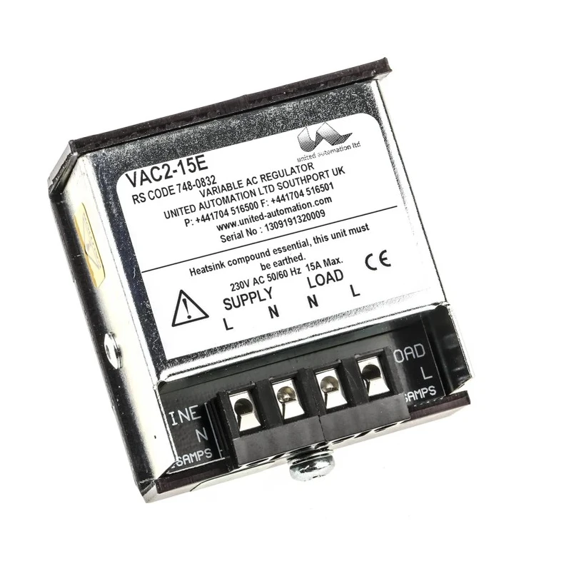 United Automation VAC Series Fan Speed Controller for Fans, Induction Motors, Pumps, 15 A Max 230V ac VAC2-15E