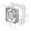 ebm-papst 4000 N Series Axial Fan 230V AC 19W 160 m³/h 2650rpm IP54 119mm x 119mm x 38mm 