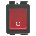 Arcolectric (Bulgin) Ltd DPST Illuminated On-Off Rocker Switch Panel Mount 16A 24V DC Nylon Red Actuator C6053ALNAEB