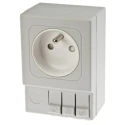 STEGO 16A Light Grey 1 Gang Plug Socket Type E DIN Rail Mount SD035