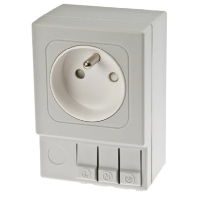 STEGO 16A Light Grey 1 Gang Plug Socket Type E DIN Rail Mount SD035