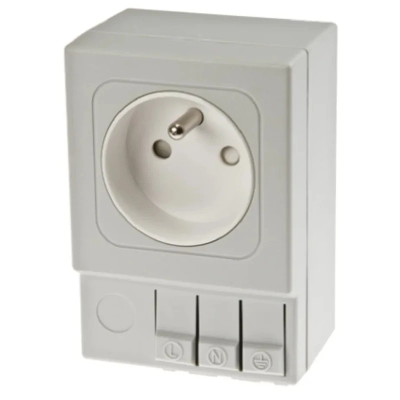 STEGO 16A Light Grey 1 Gang Plug Socket Type E DIN Rail Mount SD035
