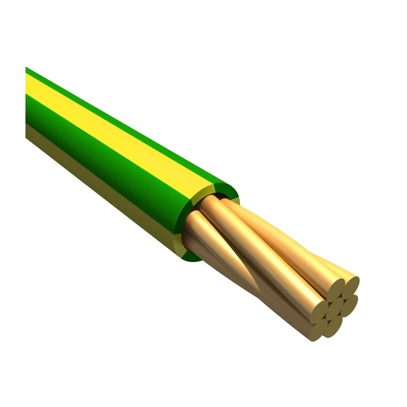 RS PRO Ecogen Ecowire Plus Series Green Yellow 1.5 mm² 15 AWG Hook Up Wire, 19/0.32 mm Strands, 30 m Length 6828 GY005