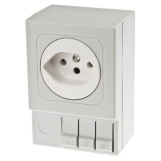 STEGO 10A Light Grey 1 Gang German Plug Socket DIN Rail Mount SD035