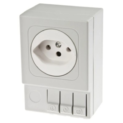 STEGO 10A Light Grey 1 Gang German Plug Socket DIN Rail Mount SD035