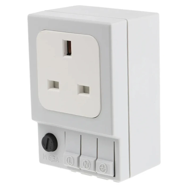 STEGO 6.3A Light Grey 1 Gang DIN Rail Mount Indoor Plug Socket Type G SD035