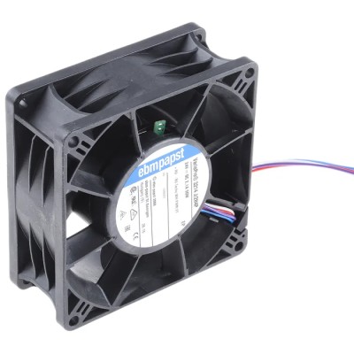 ebm-papst 3200 J - S-Force Series Axial Fan 24V DC 50W 2.08A Max IP68 92mm x 92mm x 38mm 