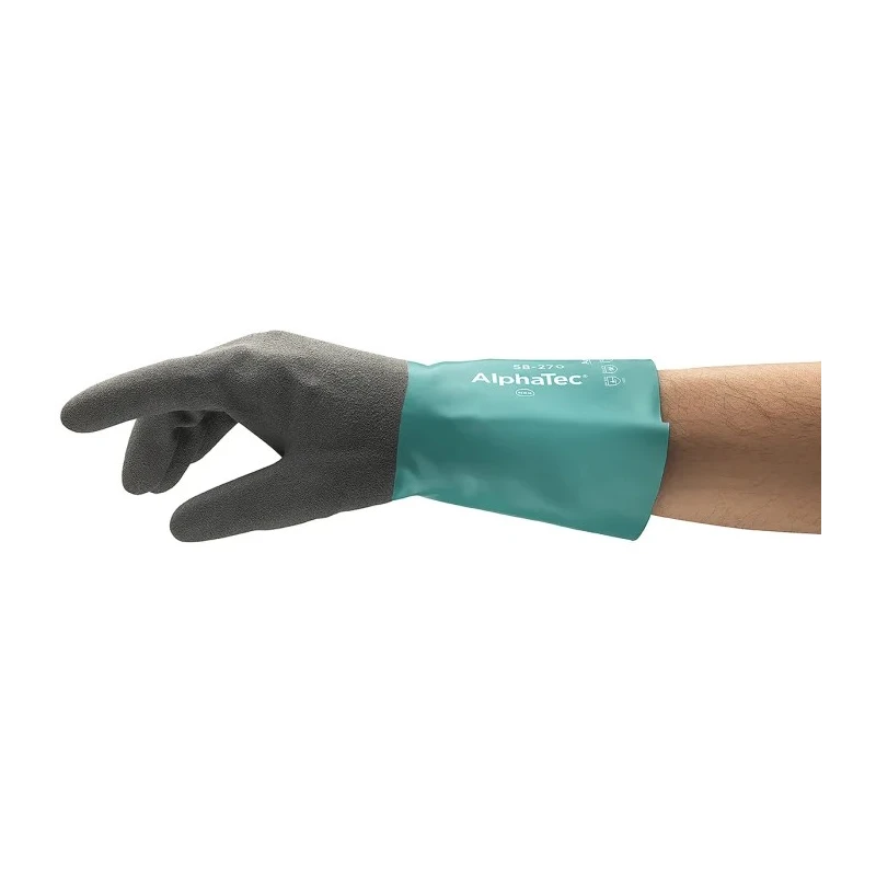 Ansell Grey Nitrile, Nylon Work Gloves Size 8, Chemical Resistant, EN 374, ANSI ABR 4 58270080