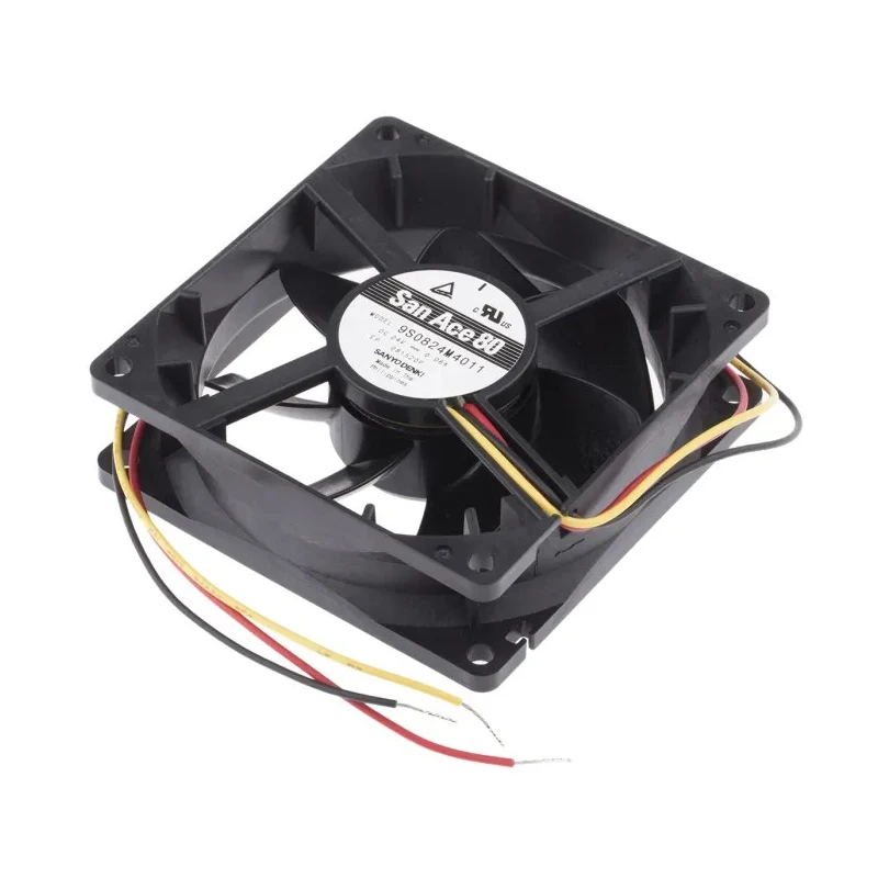 Sanyo Denki San Ace 9S Series Axial Fan 24V DC 49.8 m³/h Airflow 1.44W Power 60mA Current 80x80x25 mm 9S0824M4011