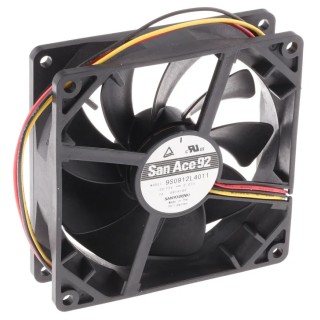Sanyo Denki San Ace 9S Series Axial Fan 12V DC 49.8 m³/h Airflow 840 mW Power 70 mA Max Current 92mm x 92mm x 9S0912L4011