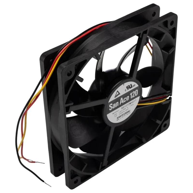 Sanyo Denki San Ace 9S Series 12V DC Axial Fan 120 mm x 120 mm x 25 mm 1.56 W 99.6 m³/h 1850 rpm 9S1212M4011