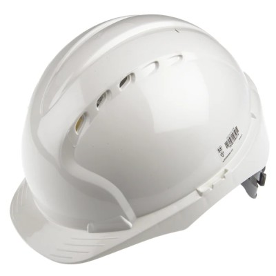 JSP White Ventilated Adjustable Safety Helmet High Performance Polyethylene EN 397 EVO2 
