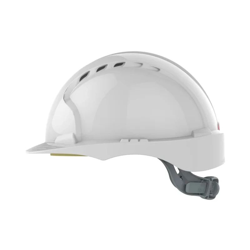 JSP White Ventilated Adjustable Safety Helmet High Performance Polyethylene EN 397 EVO2 