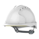 JSP White Ventilated Adjustable Safety Helmet High Performance Polyethylene EN 397 EVO2 