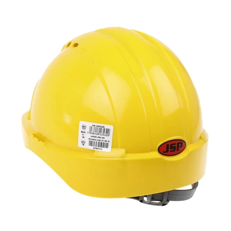 JSP Yellow Ventilated Safety Helmet High Performance Polyethylene Ratchet Adjustable EVO2 