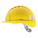 JSP Yellow Ventilated Safety Helmet High Performance Polyethylene Ratchet Adjustable EVO2 