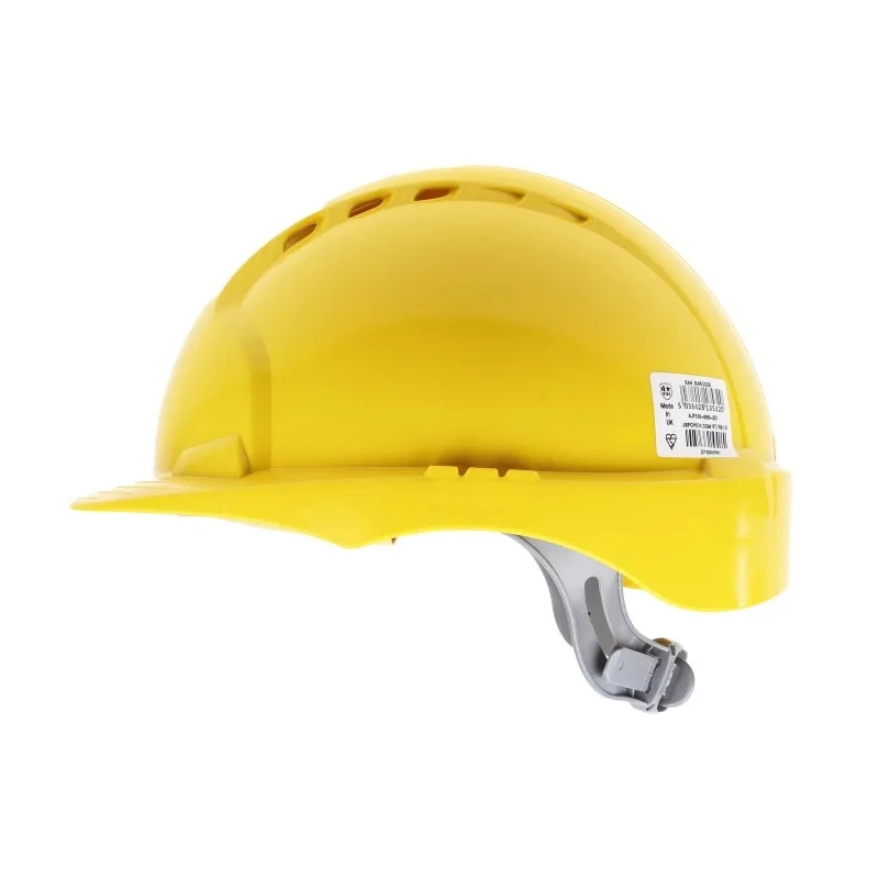 JSP Yellow Ventilated Safety Helmet High Performance Polyethylene Ratchet Adjustable EVO2 