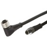 Brad from Molex Female 4 Way Right Angle to Male 4 Way Straight Sensor Actuator Cable 1m 250V IP67 1200060056