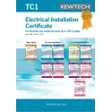 Kewtech Corporation Electrical Installation Certificate 40 Sheets, BS 7671:2018, United Kingdom TC1