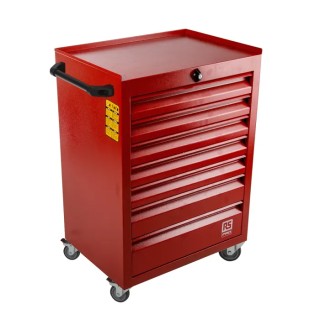 RS PRO Heavy Duty 7 Drawer Wheeled Steel Roller Cabinet Mobile Tool Chest 450mm x 630mm x 970mm 753-1589