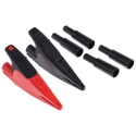 Fluke Crocodile Clip, Black Red Insulated, Nickel Plated Steel Contact, 10A Current, 20mm Jaw Opening AC285-FTP