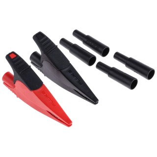 Fluke Crocodile Clip, Black Red Insulated, Nickel Plated Steel Contact, 10A Current, 20mm Jaw Opening AC285-FTP
