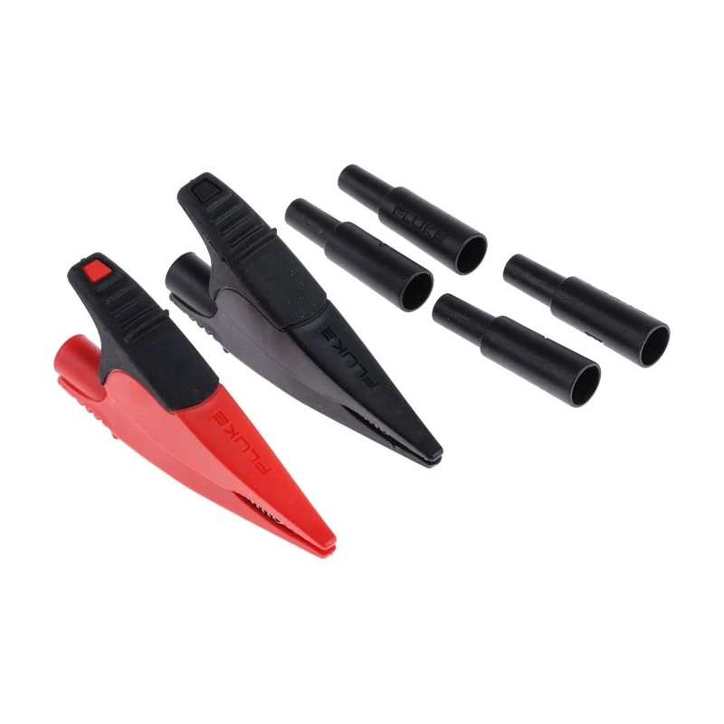 Fluke Crocodile Clip, Black Red Insulated, Nickel Plated Steel Contact, 10A Current, 20mm Jaw Opening AC285-FTP