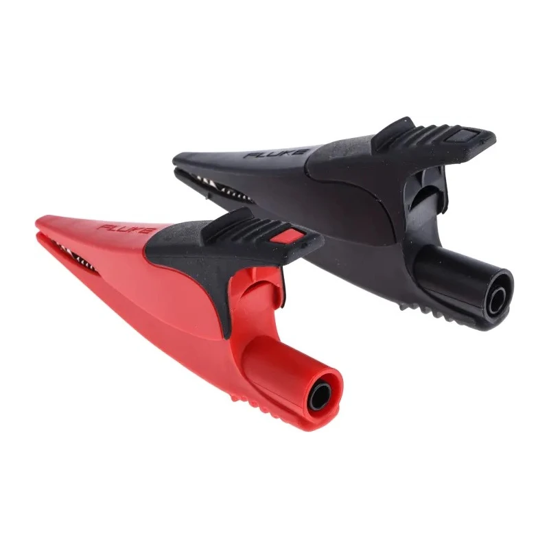 Fluke Crocodile Clip, Black Red Insulated, Nickel Plated Steel Contact, 10A Current, 20mm Jaw Opening AC285-FTP