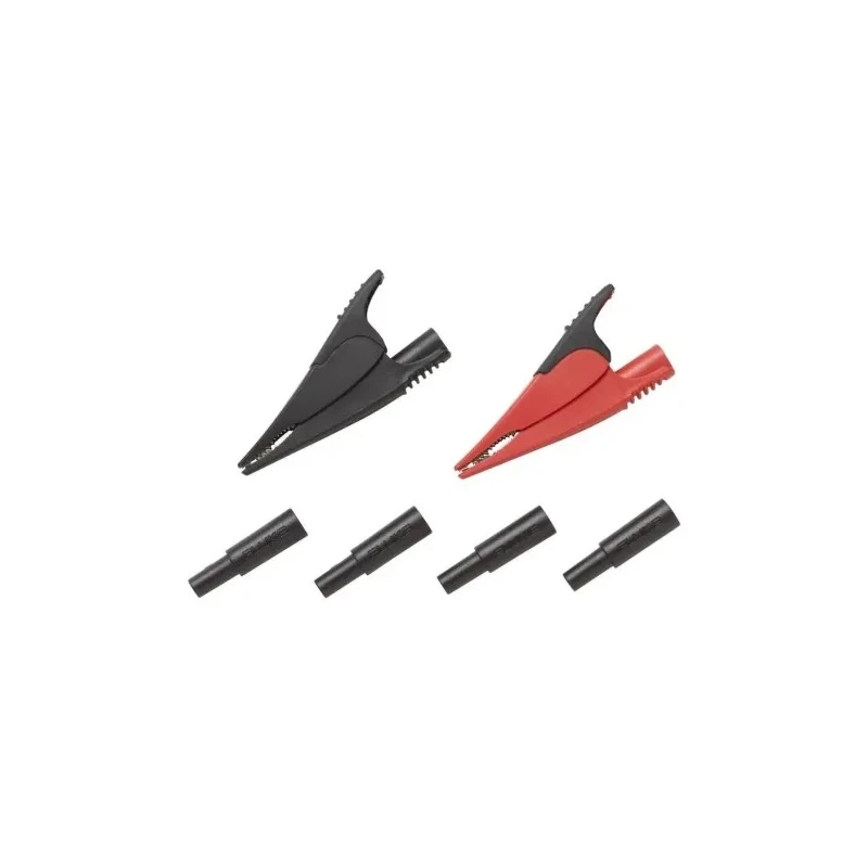 Fluke Crocodile Clip, Black Red Insulated, Nickel Plated Steel Contact, 10A Current, 20mm Jaw Opening AC285-FTP