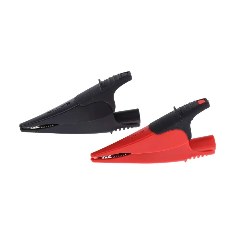 Fluke Crocodile Clip, Black Red Insulated, Nickel Plated Steel Contact, 10A Current, 20mm Jaw Opening AC285-FTP