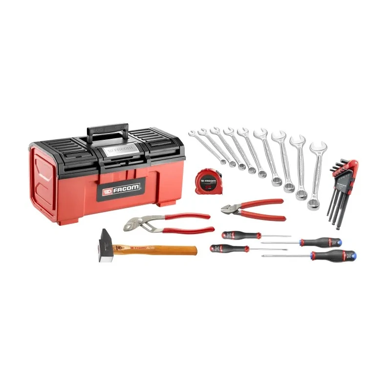 Facom 26 Piece Maintenance Tool Kit with Box, Portable, Ergonomic Handles, CM.26BPC19PF