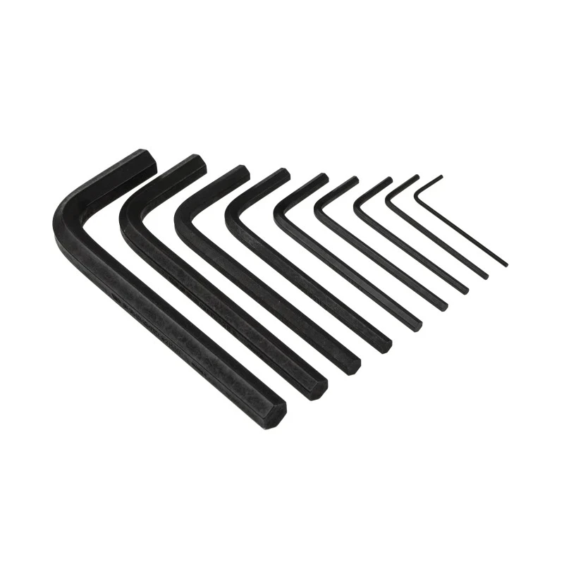 Facom 9 Piece L Metric Hex Key Set with Hex Sizes 1.5 mm to 10.0 mm, Silicon Steel, Phosphate Finish 82H.JP9A