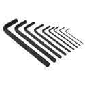 Facom 9 piece L Metric Hex Key Set 1.5 to 10 mm Long Arm Silicon Steel Phosphate Finish 83H.JP9A