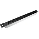 RS PRO 16A 230V 9 Gang Power Distribution Unit Power Strip with 2.5m Type E Cable 755-3961