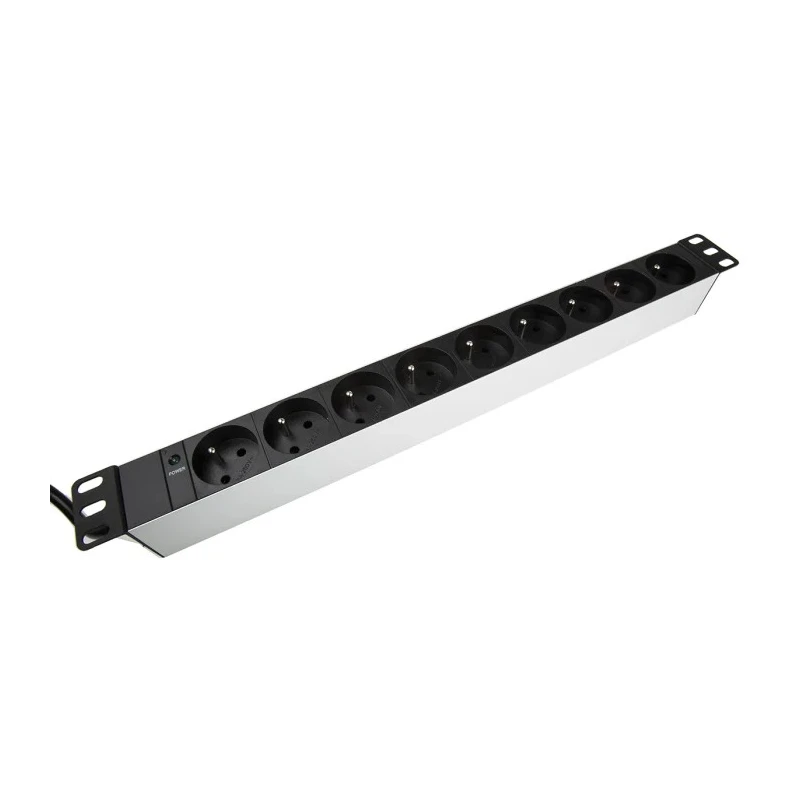 RS PRO 16A 230V 9 Gang Power Distribution Unit Power Strip with 2.5m Type E Cable 755-3961