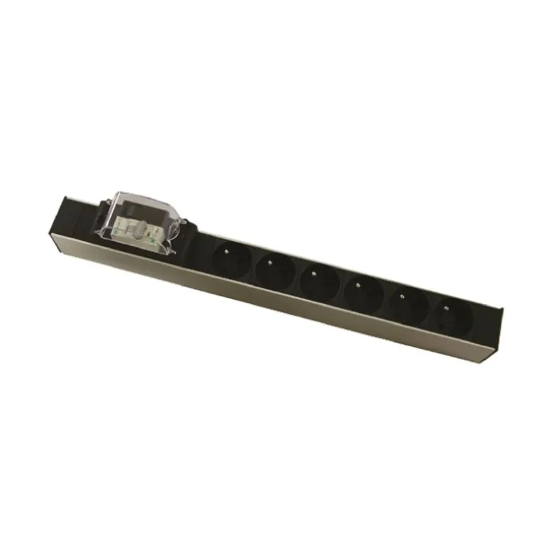 PGEP 16A 230V AC 6 Gang Power Distribution Unit Power Strip with 2.5m Cable Type E RCD Protected Surge Protection 755-3964