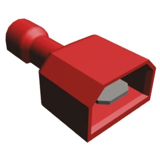 TE Connectivity Ultra-Fast .187 Clear, Red Insulated Male Spade Connector, Crimp Termination, 4.75 x 0.81 mm Tab 2-521105-2