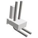 TE Connectivity MTA-100 Series Right Angle Through Hole Pin Header 2 Contacts 2.54 mm Pitch 1 Row Unshrouded 640455-2