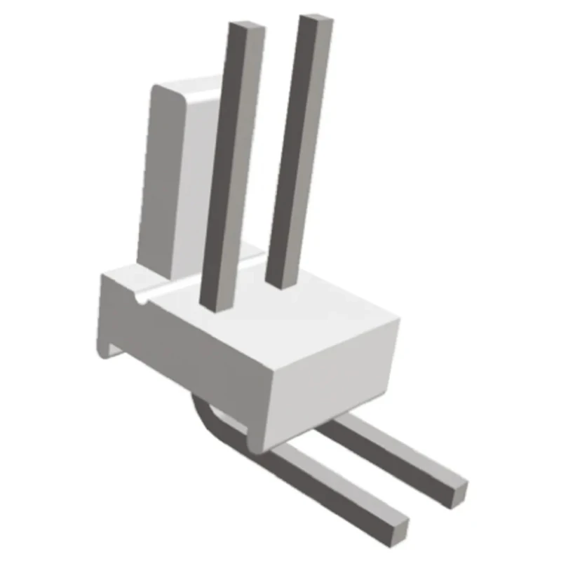 TE Connectivity MTA-100 Series Right Angle Through Hole Pin Header 2 Contacts 2.54 mm Pitch 1 Row Unshrouded 640455-2