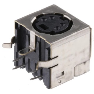 TE Connectivity Mini DIN 4 Pole Right Angle Miniature DIN Socket 30V 500mA Through Hole Female 5749181-1