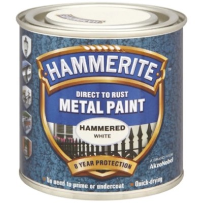 Hammerite Direct to Rust Paint in Hammered White, Tin Package, 750 ml 5092971