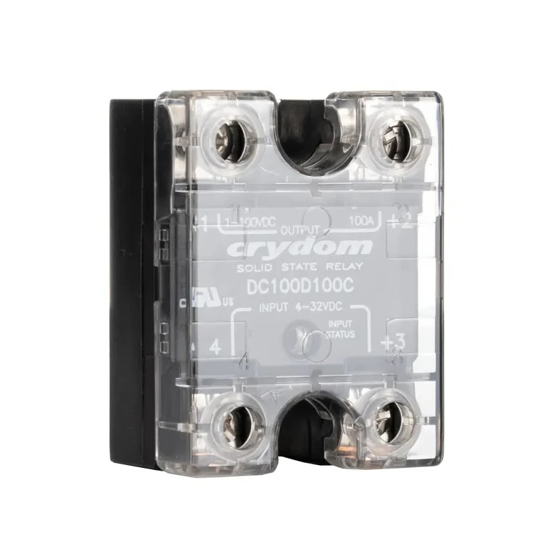 Crydom DC Series Solid State Relay Panel Mount 100A Load 72V DC Load 32V DC Control DC100D100C