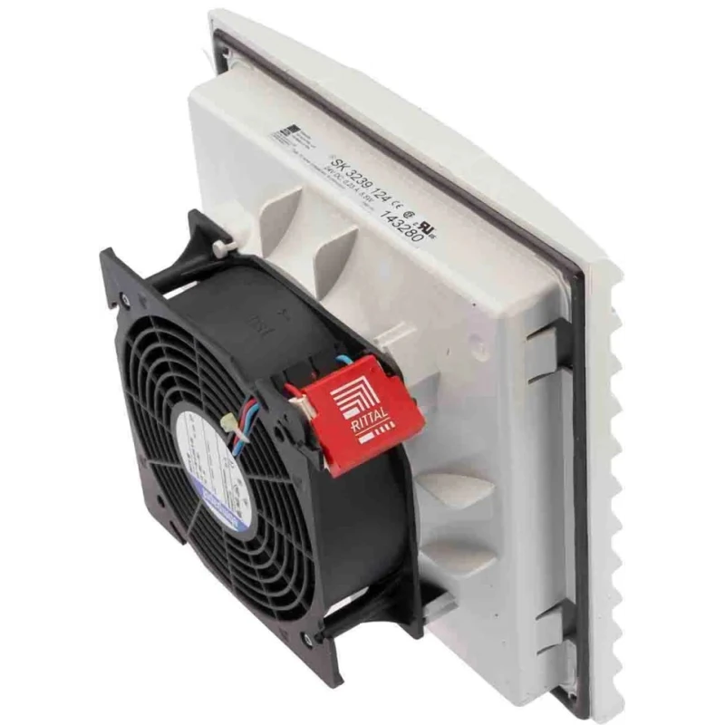 Rittal SK Series Filter Fan 24V DC 6W 100 m³/h Filtered Airflow 105 m³/h Unimpeded Airflow IP54 Square 204 mm x 204 mm IP54