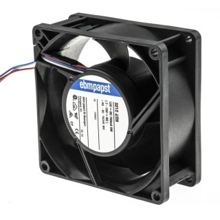 ebm-papst 3200 J - S-Force Series DC Axial Fan 12V DC, 9 W, 146 m³/h Airflow, 6800 RPM, IP20 92 mm IP20