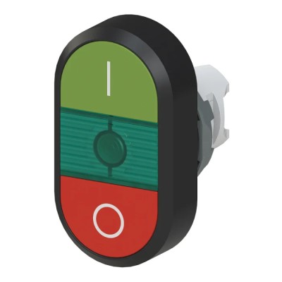ABB Modular Series Red, Green Momentary Push Button Head 22 mm Cutout IP66 1SFA611131R1102 MPD2-11G