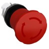 ABB Emergency Stop Push Button Head, 40 mm Diameter, Red Mushroom Twist Release 1SFA611523R1001 MPET4-10R